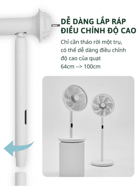 Quạt cây tích điện gia đình Babyhop FL101 (Hoạt động êm ái cho bé giấc ngủ ngon) 9