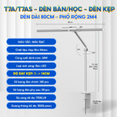 Đèn bàn học Mopi Light T7AS (Chân kẹp - Màu bạc)