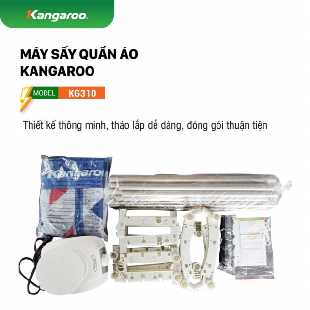Máy sấy/Tủ sấy quần áo Kangaroo KG310 (Có thể gấp gọn) 8