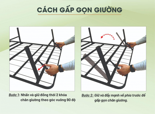 Giường gấp gọn thông minh Khung Thép Sơn Tĩnh Điện (Queen Bed - Không kèm đệm) 20