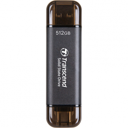 USB 512GB Transcend ESD310 (Tốc độ cao, USB 2 đầu Type-A và Type-C)