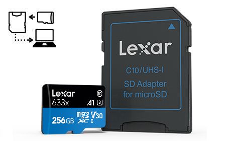 Thẻ nhớ 256GB MicroSDXC Lexar 633x 2018 A1 V30 (Chuyên dụng cho GoPro) 95/45 MBs